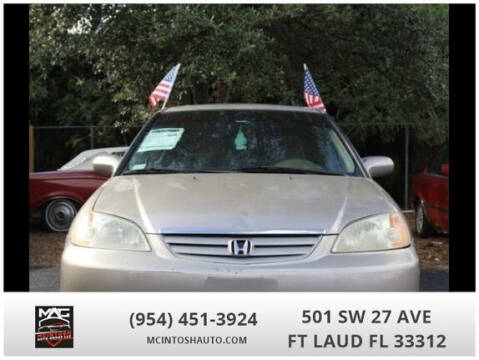 2002 Honda Civic for sale at McIntosh AUTO GROUP in Fort Lauderdale FL