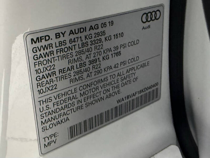 2019 Audi Q8 quattro Premium Plus 55 TFSI