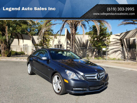 2012 Mercedes-Benz E-Class for sale at Legend Auto Sales Inc in Lemon Grove CA