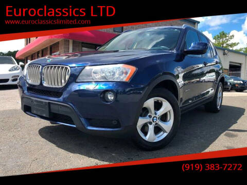 2011 BMW X3 for sale at Euroclassics LTD in Durham NC