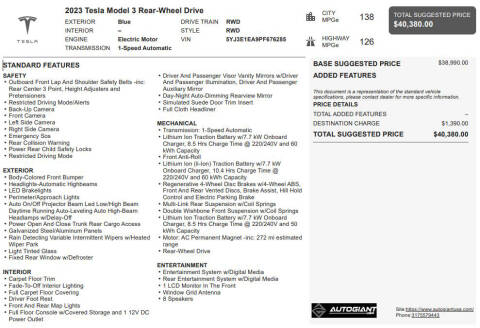 2023 Tesla Model 3