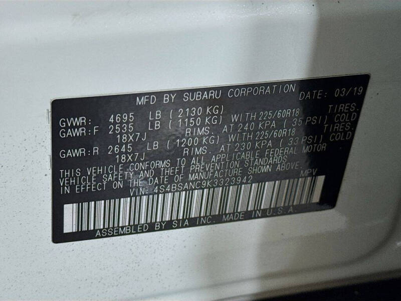 2019 Subaru Outback 2.5i Limited