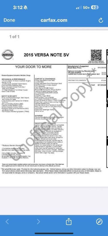 2015 Nissan Versa Note SV