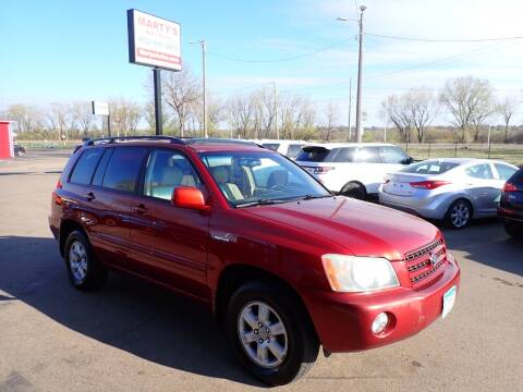 2002 Toyota Highlander for sale at Marty's Auto Sales in Savage MN