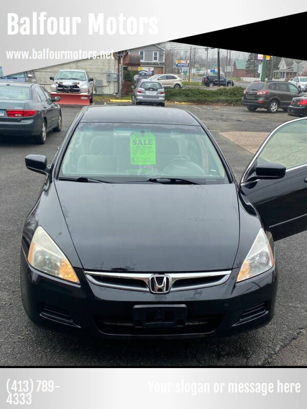 2007 Honda Accord for sale at Balfour Motors in Agawam MA