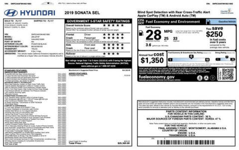 2019 Hyundai Sonata SEL
