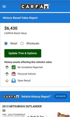 2013 Mitsubishi Outlander SE