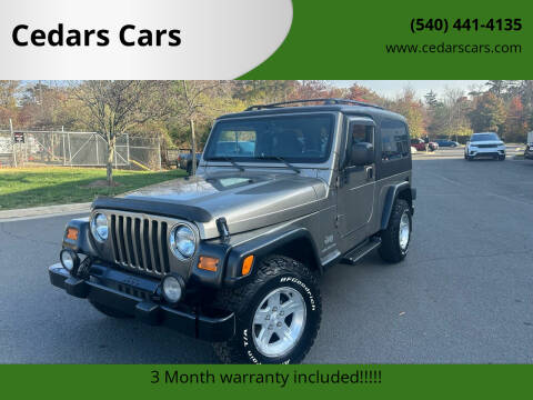 2004 Jeep Wrangler for sale at Cedars Cars in Chantilly VA