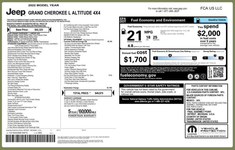 2022 Jeep Grand Cherokee L Altitude