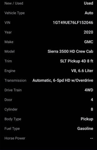 2020 GMC Sierra 3500HD