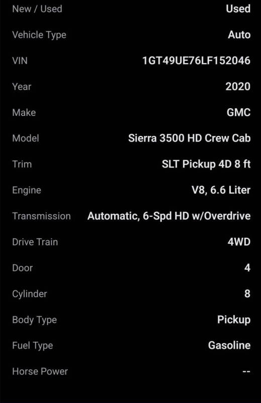 2020 GMC Sierra 3500HD