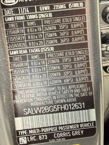 2015 Land Rover Range Rover Evoque Prestige