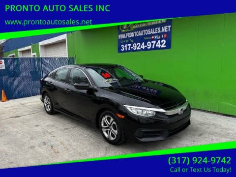 2016 Honda Civic for sale at PRONTO AUTO SALES INC in Indianapolis IN