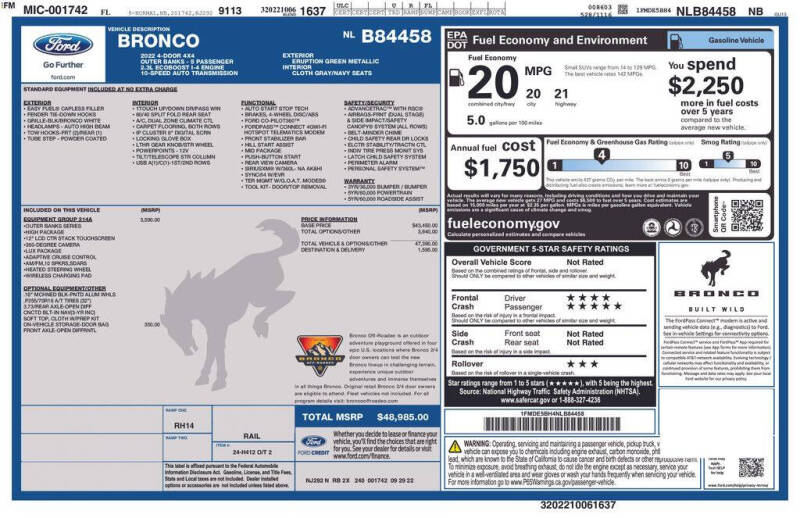 2022 Ford Bronco Outer Banks