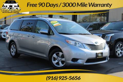 2015 Toyota Sienna for sale at West Coast Auto Sales Center in Sacramento CA