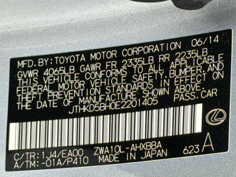 2014 Lexus CT 200h
