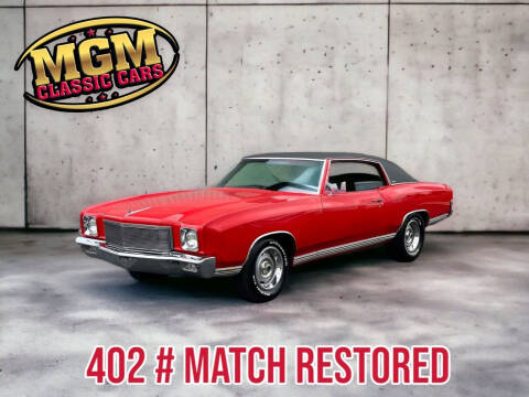 1971 Chevrolet Monte Carlo for sale at MGM CLASSIC CARS in Addison IL