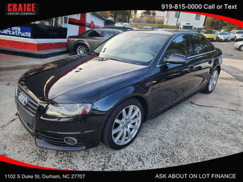 2012 Audi A4 for sale at CRAIGE MOTOR CO in Durham NC