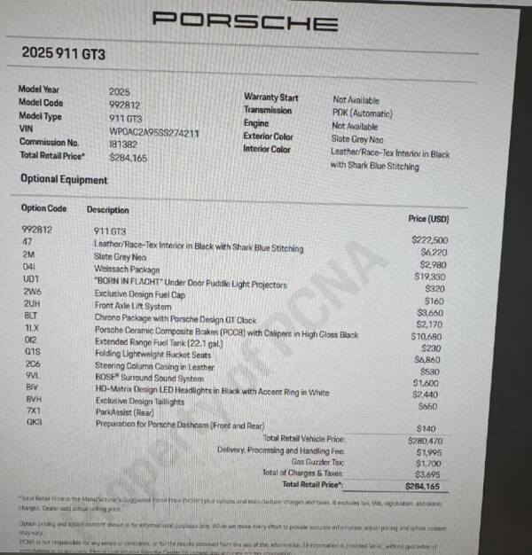2025 Porsche 911 GT3