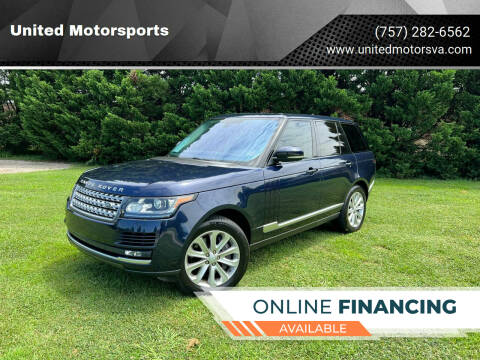 2016 Land Rover Range Rover for sale at United Motorsports in Virginia Beach VA
