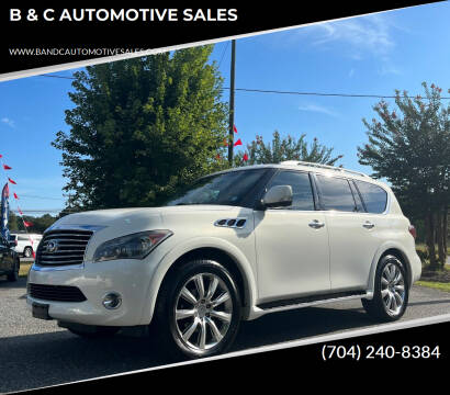 2012 Infiniti QX56 for sale at B & C AUTOMOTIVE SALES in Lincolnton NC