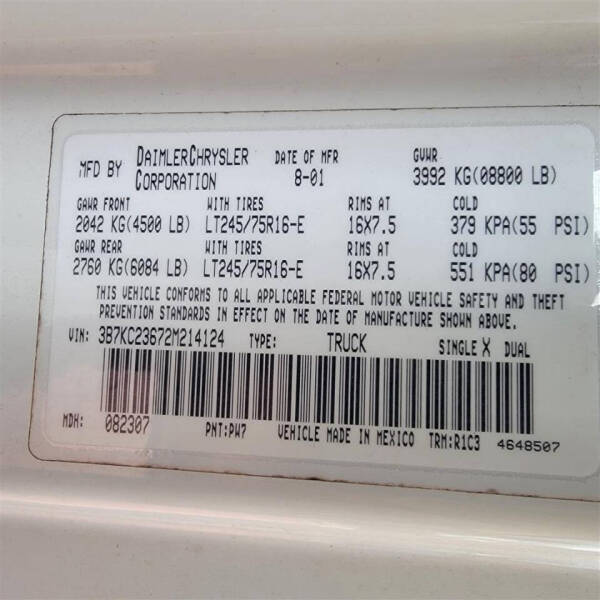 2002 Dodge Ram 2500 SLT