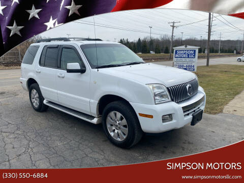 2006 Mercury Mountaineer for sale at SIMPSON MOTORS in Youngstown OH