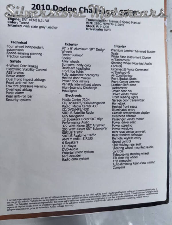 2010 Dodge Challenger SRT8