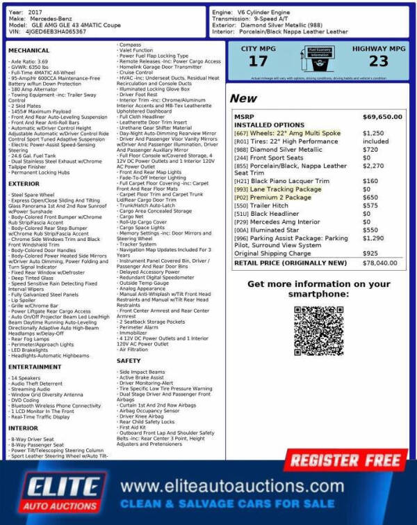 2017 Mercedes-Benz GLE AMG GLE 43