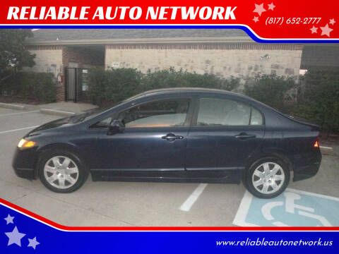 2007 Honda Civic for sale at RELIABLE AUTO NETWORK in Arlington TX