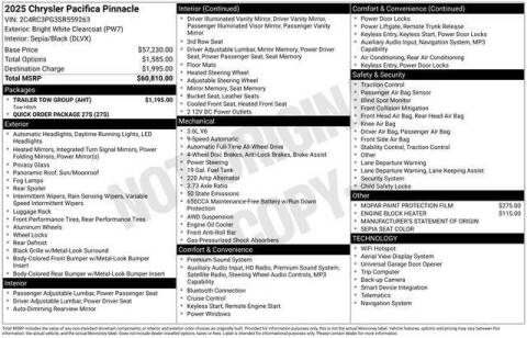 2025 Chrysler Pacifica Pinnacle