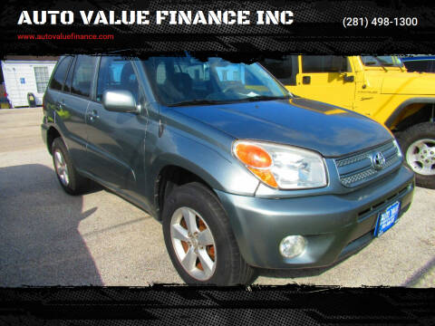 2005 Toyota RAV4 for sale at AUTO VALUE FINANCE INC in Houston TX