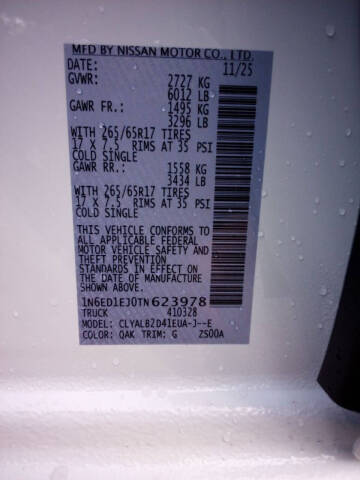 2026 Nissan Frontier SV