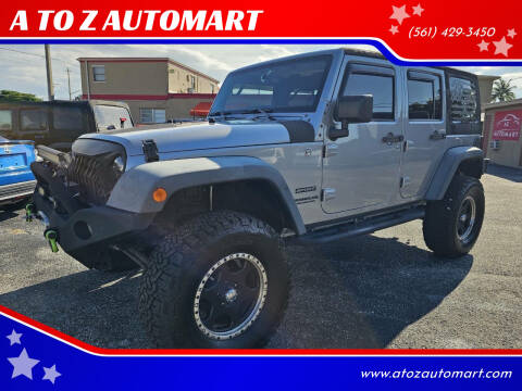 2014 Jeep Wrangler Unlimited for sale at A TO Z  AUTOMART - A TO Z AUTOMART in West Palm Beach FL