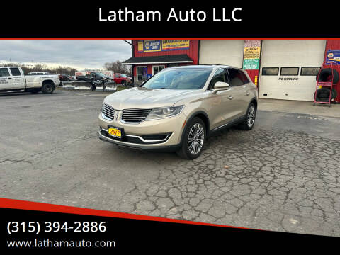 2017 Lincoln MKX for sale at Latham Auto LLC in Ogdensburg NY