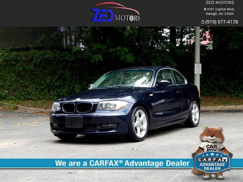 2009 BMW 1 Series for sale at Zed Motors in Raleigh NC