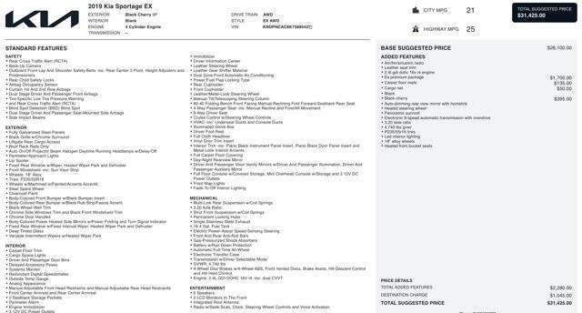 2019 Kia Sportage EX