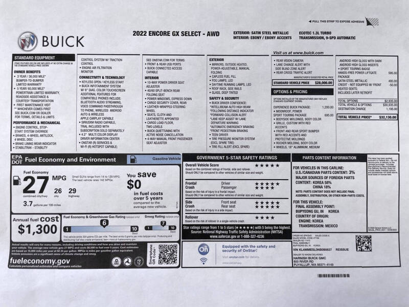 2022 Buick Encore GX Select