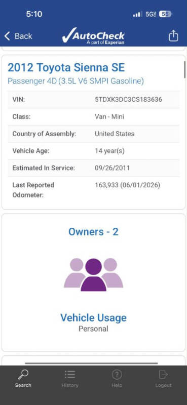 2012 Toyota Sienna SE 8-Passenger