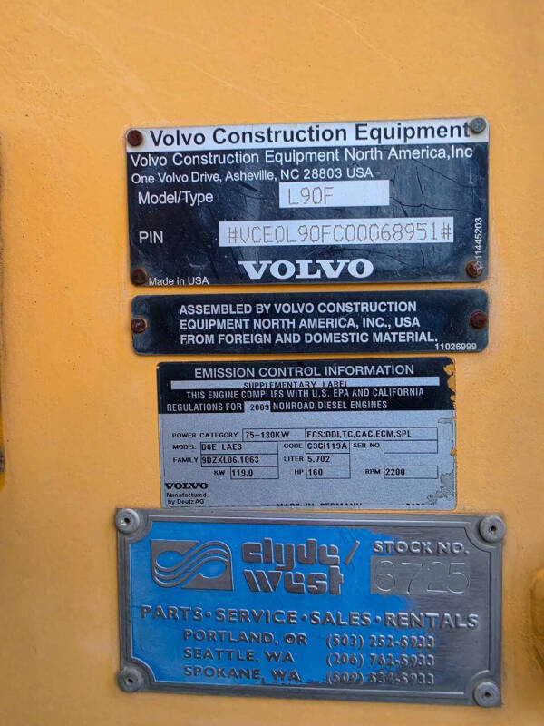 2009 Volvo L90F