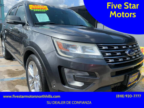 2016 Ford Explorer for sale at Five Star Motors in North Hills CA