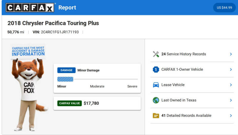 2018 Chrysler Pacifica Touring Plus