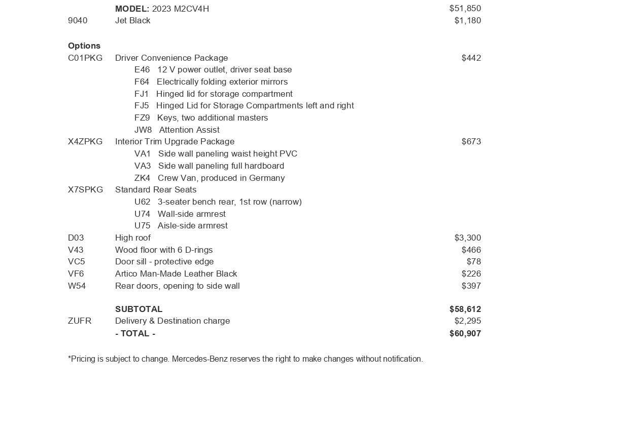 2023 Mercedes-Benz Sprinter for sale at New Sprinter Vans in Fort Mitchell, KY