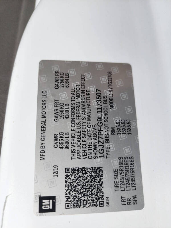 2020 GMC Savana LT 3500