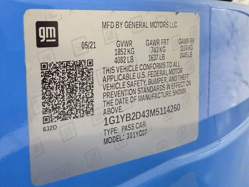 2021 Chevrolet Corvette Stingray