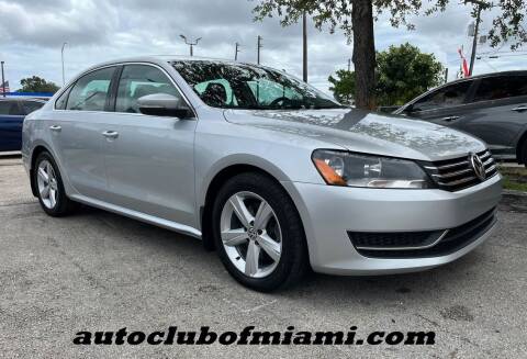 2013 Volkswagen Passat for sale at AUTO CLUB OF MIAMI, INC in Miami FL