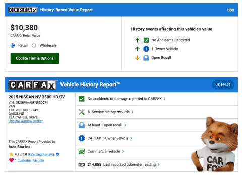 2015 Nissan NV 3500 HD SV