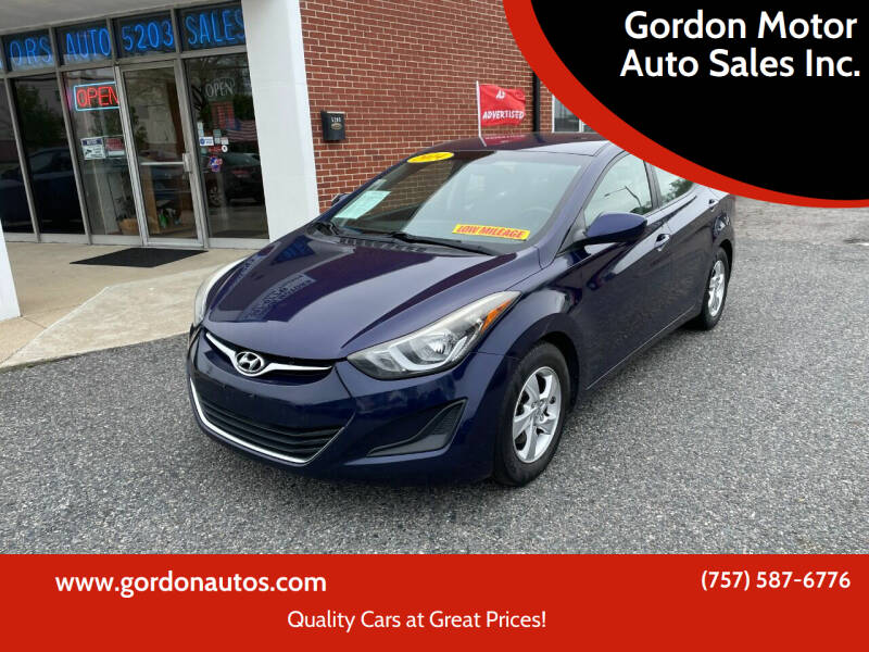 2014 Hyundai Elantra for sale at Gordon Motor Auto Sales Inc. in Norfolk VA