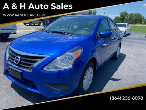 2016 Nissan Versa for sale at A & H Auto Sales in Greenville SC