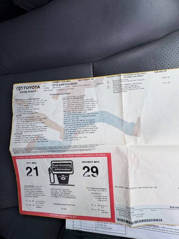 2007 Toyota Camry Solara SLE V6